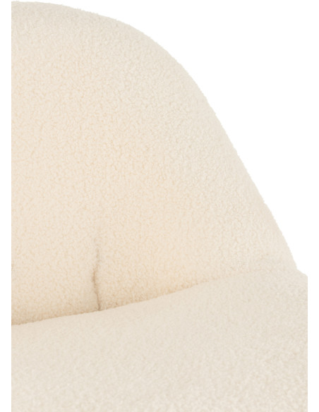 Fauteuil Rond Teddy en Velours Blanc - 8