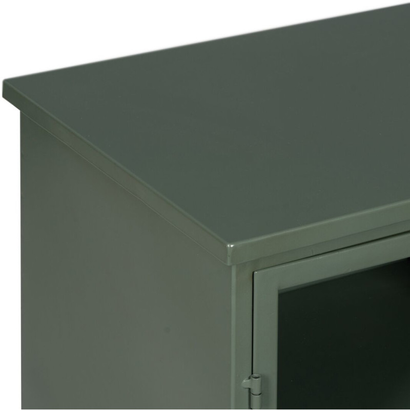 Buffet industriel Bas 3 portes en Métal Vert menthe Verre Transparent Caryl - 5