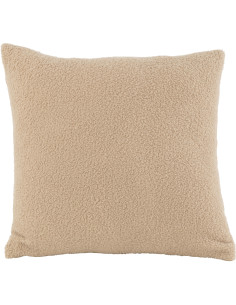 Coussin Carré Teddy 45x45 en Polyester Beige Effet bouclette - 1