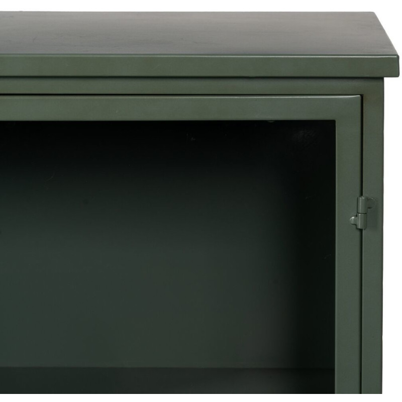 Buffet Vitrine industriel Bas 1 porte en Métal Vert menthe Verre Transparent Caryl - 8