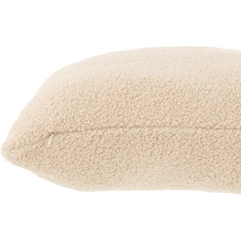 Coussin Carré Teddy 45x45 en Polyester Beige Effet bouclette - 3
