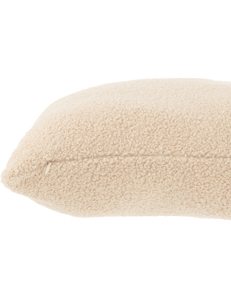 Coussin Carré Teddy 45x45 en Polyester Beige Effet bouclette - 3