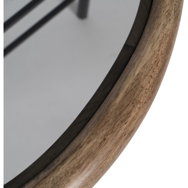 Table d'appoint originale Organique en Bois d'hévéa Marron Verre Transparent Métal Noir Helria - 4