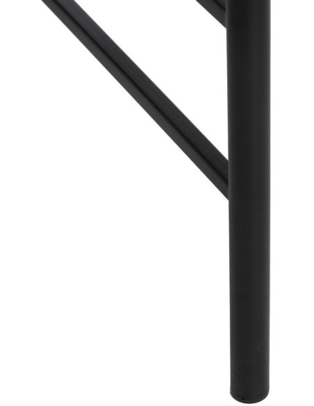 Table d'appoint originale Organique en Bois d'hévéa Marron Verre Transparent Métal Noir Helria - 7