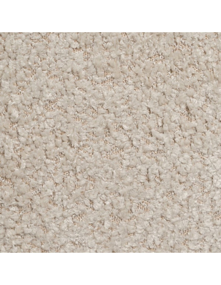 Pouf repose-pieds moderne Rectangulaire en Tissu Beige Bouclette Bois de pin Naturel Xyren - 6