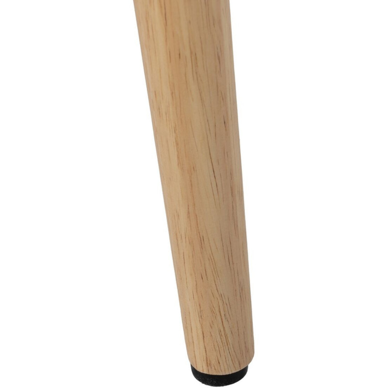 Pouf repose-pieds moderne Rectangulaire en Tissu Beige Bouclette Bois de pin Naturel Xyren - 7