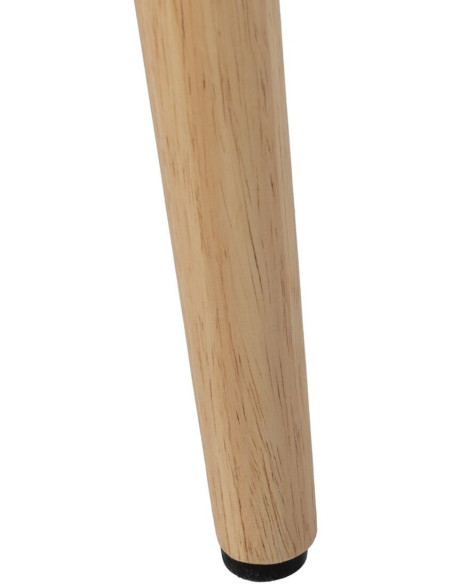 Pouf repose-pieds moderne Rectangulaire en Tissu Beige Bouclette Bois de pin Naturel Xyren - 7