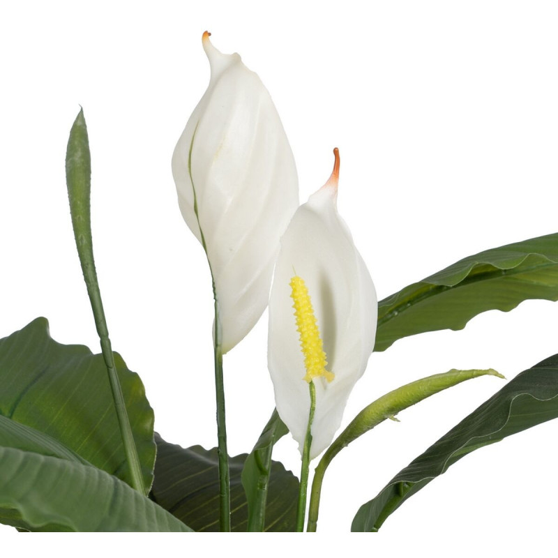 Grande Plante artificielle réaliste Spathiphyllum Hauteur 130 cm en Plastique Vert Blanc - 2