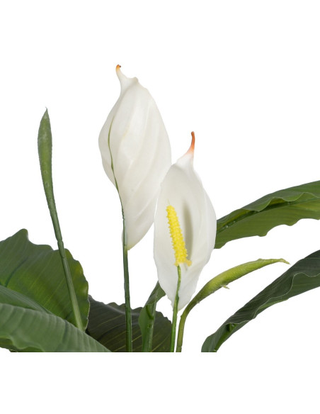 Grande Plante artificielle réaliste Spathiphyllum Hauteur 130 cm en Plastique Vert Blanc - 2