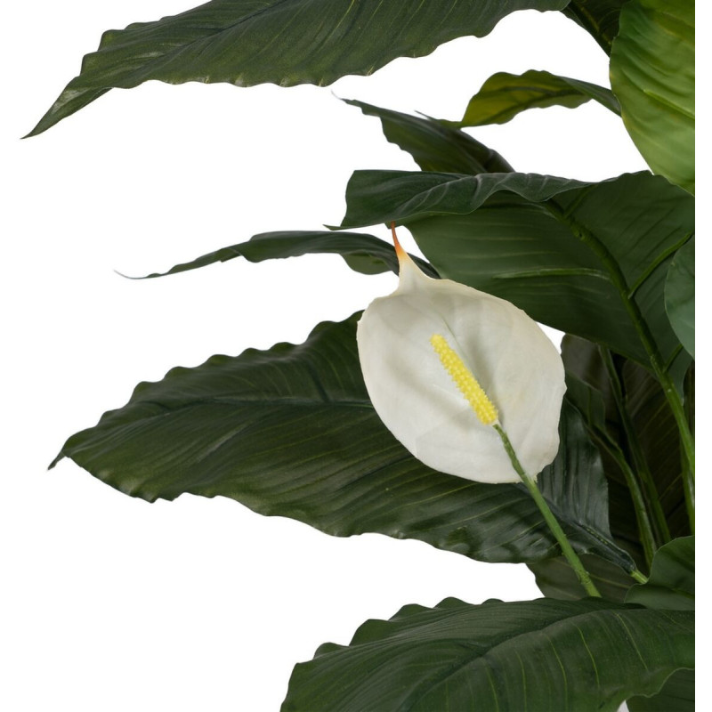 Grande Plante artificielle réaliste Spathiphyllum Hauteur 130 cm en Plastique Vert Blanc - 3