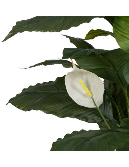 Grande Plante artificielle réaliste Spathiphyllum Hauteur 130 cm en Plastique Vert Blanc - 3
