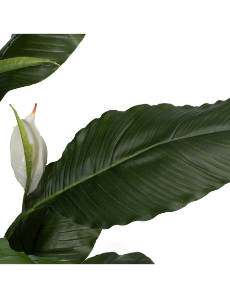 Grande Plante artificielle réaliste Spathiphyllum Hauteur 130 cm en Plastique Vert Blanc - 4
