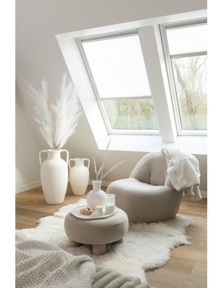 Fauteuil Rond Teddy en Velours Beige - 2