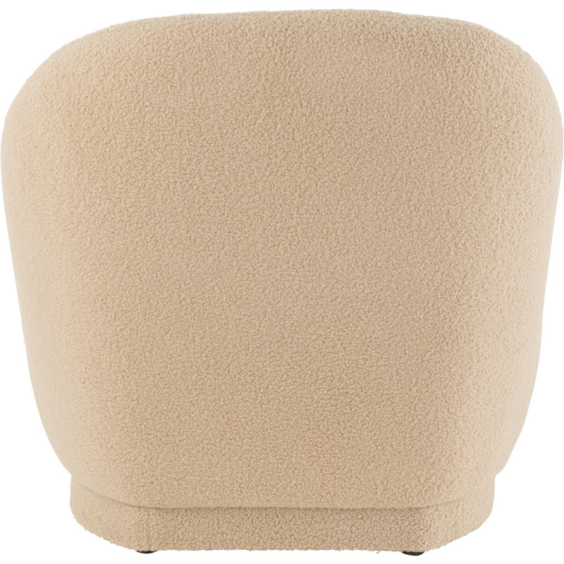 Fauteuil Rond Teddy en Velours Beige - 5