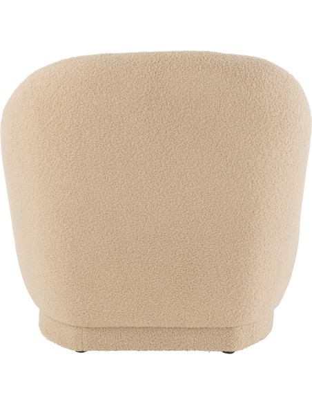 Fauteuil Rond Teddy en Velours Beige - 5