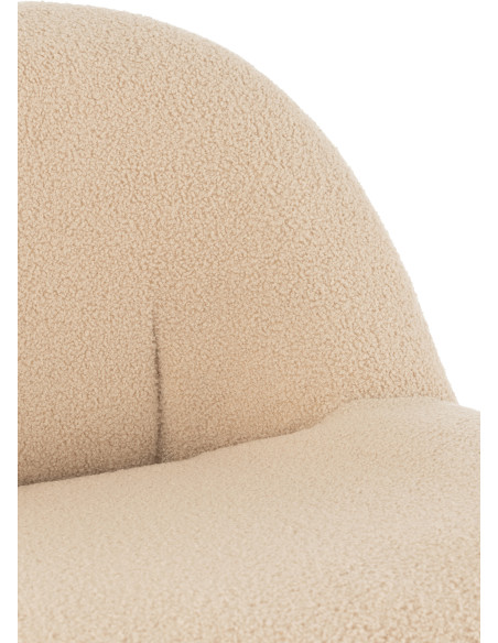 Fauteuil Rond Teddy en Velours Beige - 8