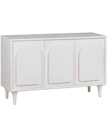 Buffet moderne Bas 3 portes en Bois de sapin Blanc Béret - 1