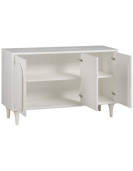 Buffet moderne Bas 3 portes en Bois de sapin Blanc Béret - 3