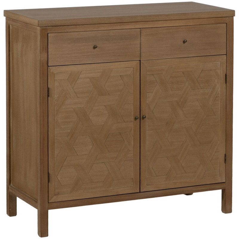 Buffet moderne Bas 2 portes 2 tiroirs en Bois de paulownia Naturel Brayan - 1