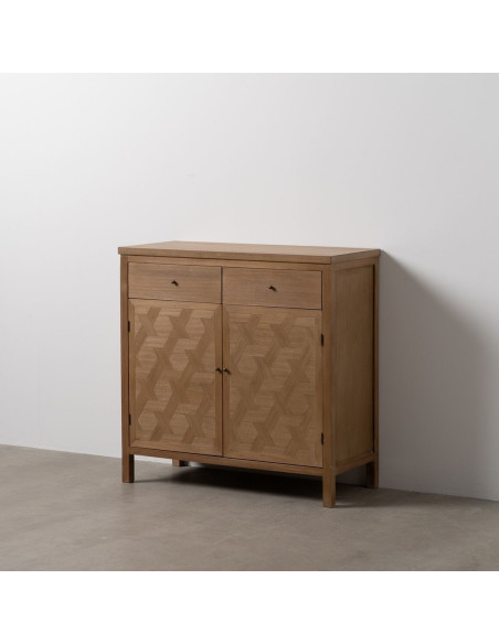 Buffet moderne Bas 2 portes 2 tiroirs en Bois de paulownia Naturel Brayan - 2