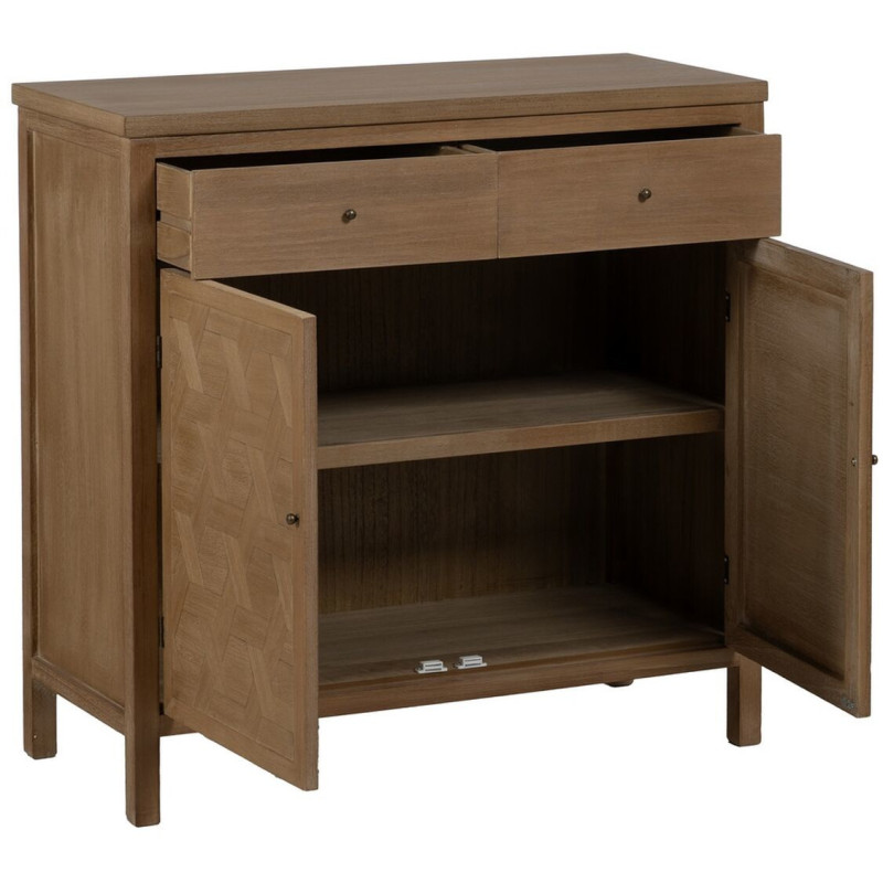 Buffet moderne Bas 2 portes 2 tiroirs en Bois de paulownia Naturel Brayan - 3