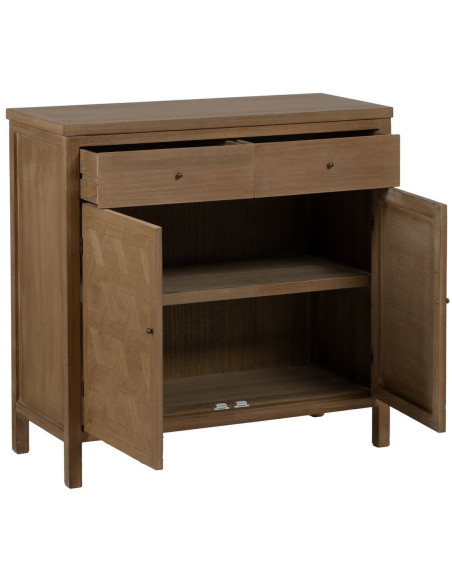 Buffet moderne Bas 2 portes 2 tiroirs en Bois de paulownia Naturel Brayan - 3