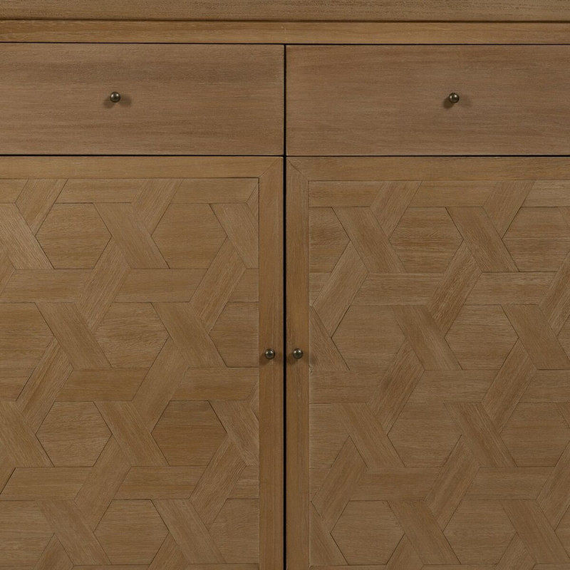 Buffet moderne Bas 2 portes 2 tiroirs en Bois de paulownia Naturel Brayan - 4