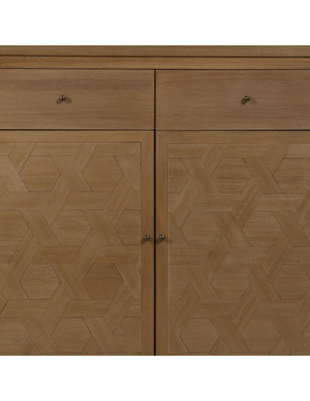 Buffet moderne Bas 2 portes 2 tiroirs en Bois de paulownia Naturel Brayan - 4