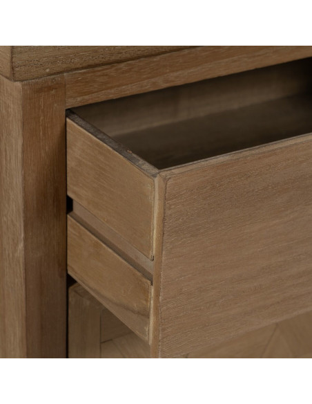 Buffet moderne Bas 2 portes 2 tiroirs en Bois de paulownia Naturel Brayan - 7