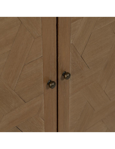 Buffet moderne Bas 2 portes 2 tiroirs en Bois de paulownia Naturel Brayan - 8