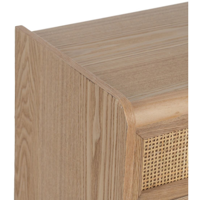 Chiffonnier vintage 4 tiroirs en Bois Rotin Naturel Cannage Samir - 4