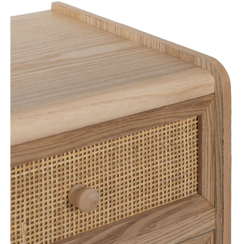 Chiffonnier vintage 4 tiroirs en Bois Rotin Naturel Cannage Samir - 6