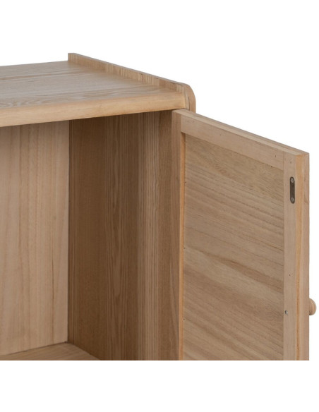 Buffet vintage Bas 1 porte 3 tiroirs en Bois Rotin Naturel Cannage Samir - 6