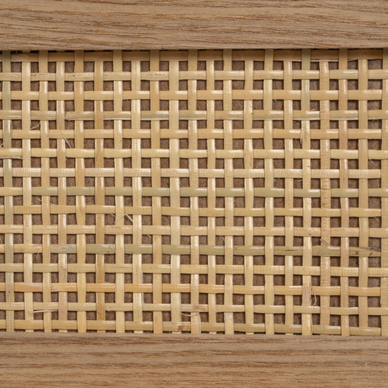 Grand Chiffonnier vintage 6 tiroirs en Bois Rotin Naturel Cannage Samir - 8