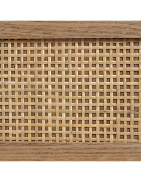 Grand Chiffonnier vintage 6 tiroirs en Bois Rotin Naturel Cannage Samir - 8