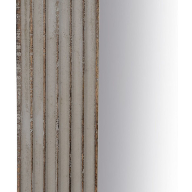 Grand Miroir mural moderne Arrondi 64x108 en Bois Gris Doré Molira - 4