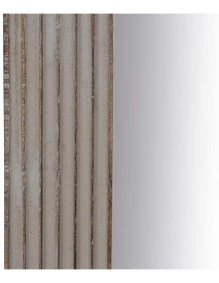 Grand Miroir mural moderne Arrondi 64x108 en Bois Gris Doré Molira - 4