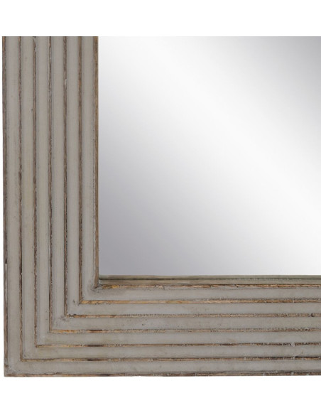 Grand Miroir mural moderne Arrondi 64x108 en Bois Gris Doré Molira - 5