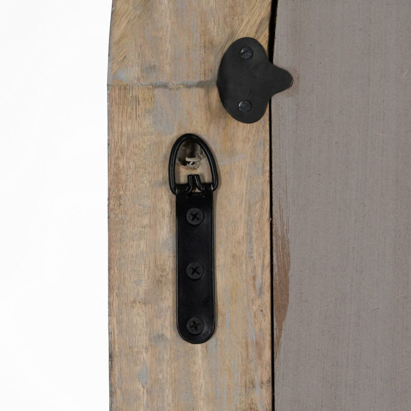 Grand Miroir mural moderne Arrondi 64x108 en Bois Gris Doré Molira - 7