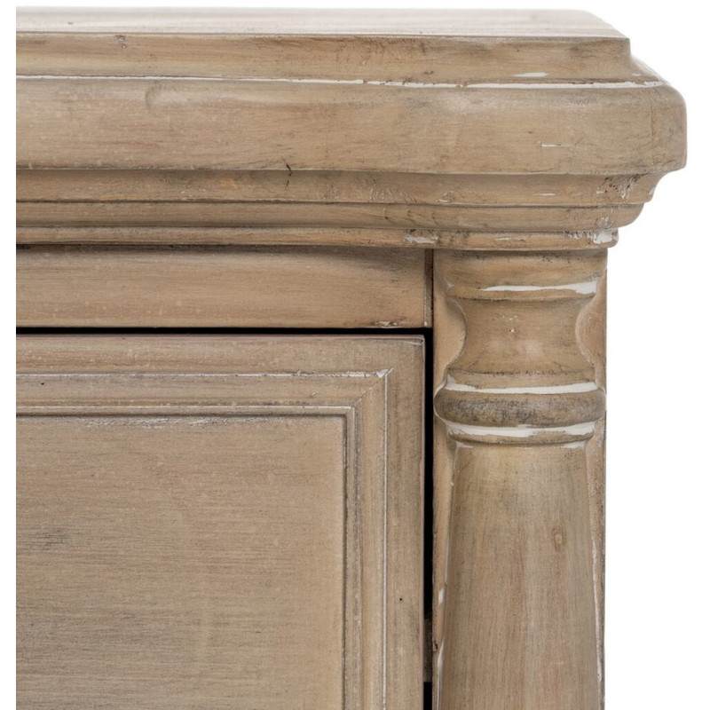 Petit Chevet vintage 2 tiroirs en Bois de sapin Naturel Korlin - 5