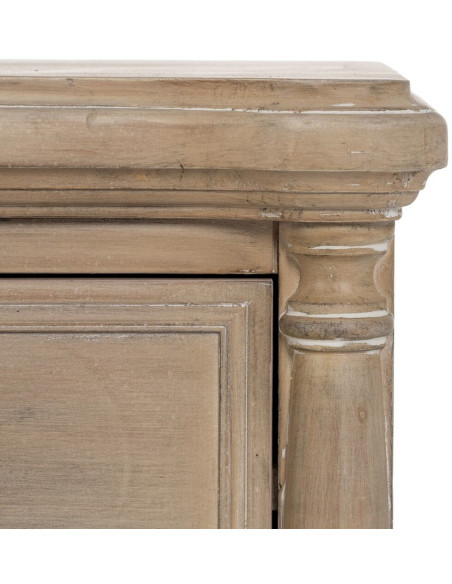 Petit Chevet vintage 2 tiroirs en Bois de sapin Naturel Korlin - 5