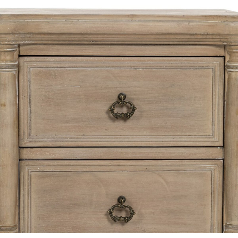 Petit Chevet vintage 2 tiroirs en Bois de sapin Naturel Korlin - 6