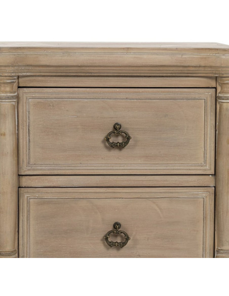 Petit Chevet vintage 2 tiroirs en Bois de sapin Naturel Korlin - 6