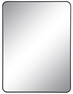 Grand Miroir mural minimaliste Rectangulaire 76x101 en Métal Noir Selvyn - 1