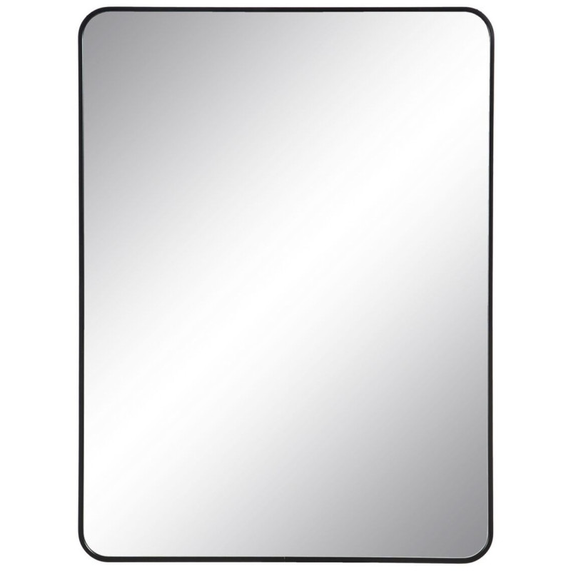 Grand Miroir mural minimaliste Rectangulaire 76x101 en Métal Noir Selvyn - 1