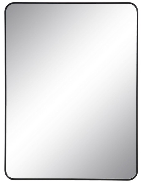Grand Miroir mural minimaliste Rectangulaire 76x101 en Métal Noir Selvyn - 1
