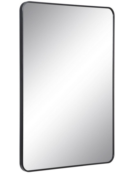 Grand Miroir mural minimaliste Rectangulaire 76x101 en Métal Noir Selvyn - 2