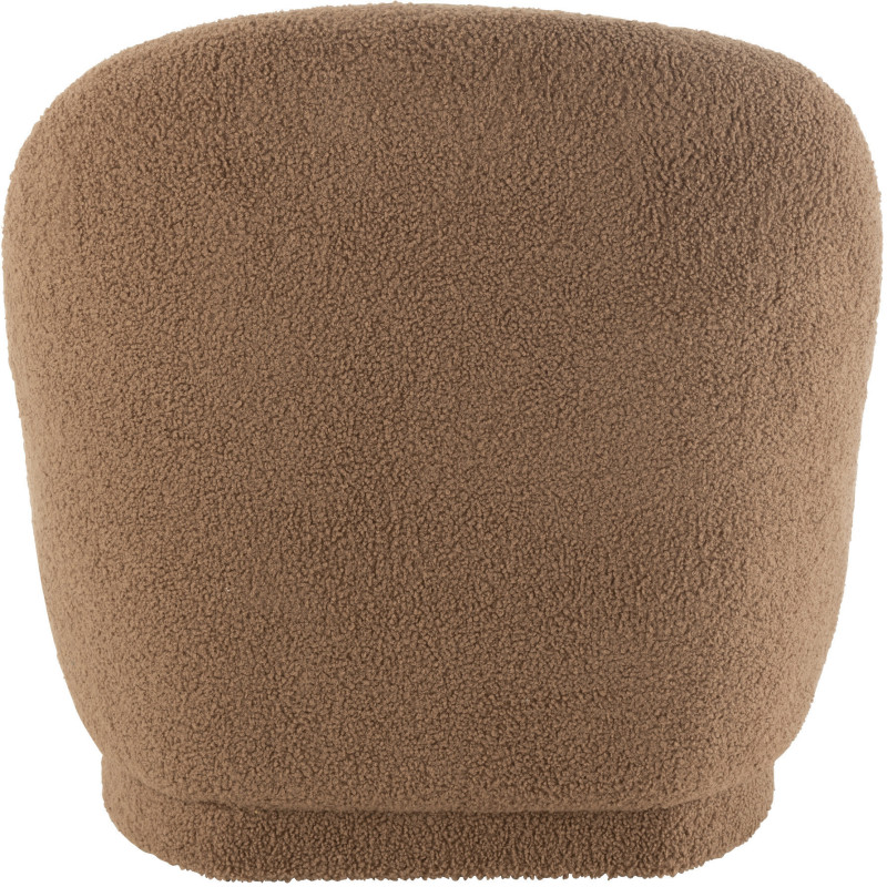 Fauteuil Rond Teddy en Velours Marron - 5