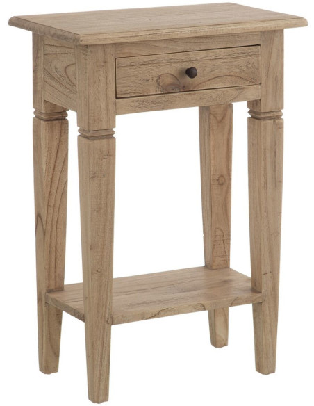 Chevet vintage 1 tiroir 1 étagère en Bois de mindi Naturel Nylira - 1