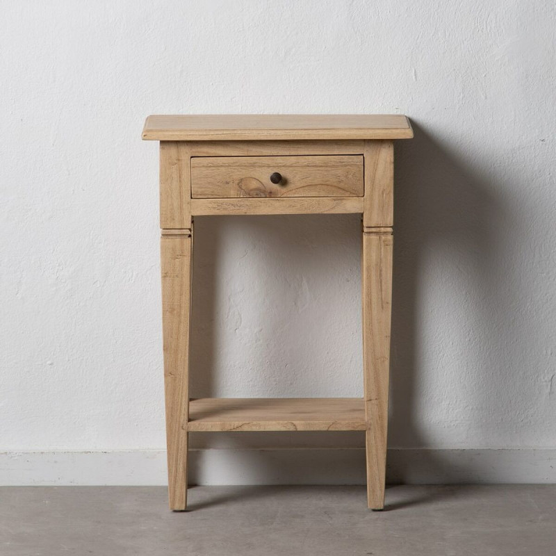 Chevet vintage 1 tiroir 1 étagère en Bois de mindi Naturel Nylira - 2